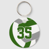 グリーングレーバレーボールチームの色 キーホルダー (正面)