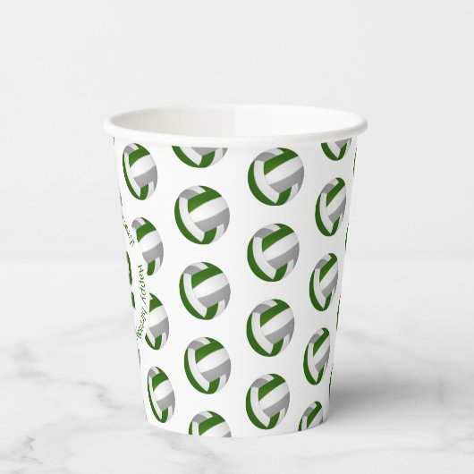 グリーングレーバレーボール誕生日パーティー 紙コップ (左)