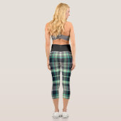 グリーングレーブラックプレイドタータンチェックパターン カプリレギンス (裏面)