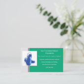 グリーングレーブルーメディカルクロッグユニフォーム 名刺 (スタンド正面)