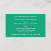 グリーングレーブルーメディカルクロッグユニフォーム 名刺 (裏面)