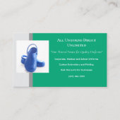 グリーングレーブルーメディカルクロッグユニフォーム 名刺 (正面)