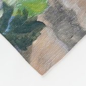 グリーングレープの静物画 フリースブランケット (角)