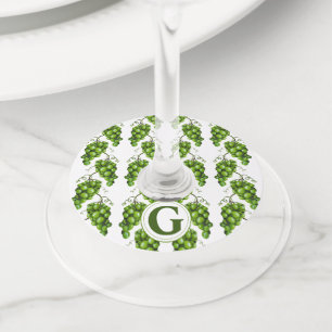 グリーングレープワイングラスラベル ワイングラスタグ