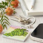 グリーングレープヴィンとバッカス乗馬ライオンパステル キーホルダー (正面右)