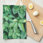 グリーングレープ葉 キッチンタオル (四つ折り)