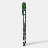 グリーングレーホワイトダマスクジェムストーンモノグラムフローラ Case-Mate iPhoneケース (裏面 / 左)