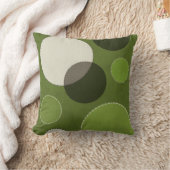 グリーングレー水玉模様抽象芸術 クッション (ブランケット)