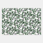 グリーングレー3 pc調整バレーボールパターン ラッピングペーパーシート (正面)