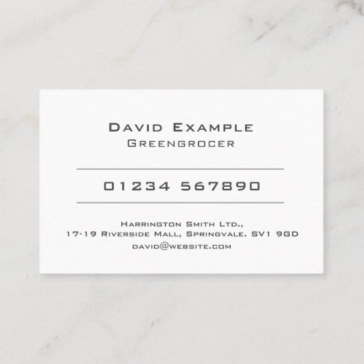 グリーングローサーとHolder Business Cardの写真 名刺 (裏面)