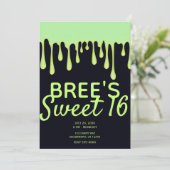 グリーングロードリップドリップハロウィーン甘い16パーティー 招待状 (スタンド正面)