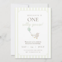 グリーング間抜けースファースト誕生日招待状