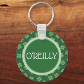 グリーンケルトのアイリッシュフォーリーフィングクローバーサンパトリック キーホルダー (正面)