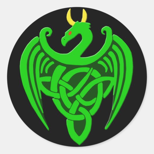 グリーンケルトのドラゴンのシール ラウンドシール (正面)