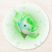 グリーンケルトバラ ラウンドペーパーコースター (正面)