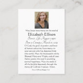 グリーンケルト十字バラ葬儀メモリアル祈りの言葉 プレイスカード (裏面)