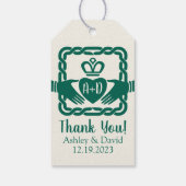 グリーンケルト結び目模様カダガアイリッシュ結婚ズサンキュー ギフトタグ (裏面)