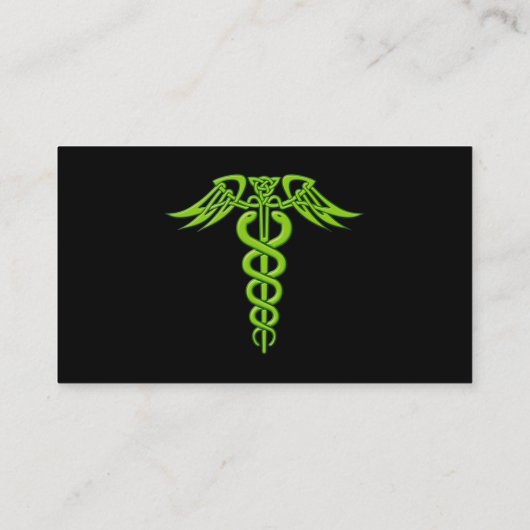 グリーンケルト結び目模様カドゥセウス 名刺 (裏面)