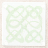グリーンケルト結び目模様ガラスコースター ガラスコースター (裏面)