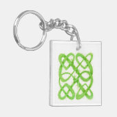 グリーンケルト結び目模様スクエアアクリルキーチェーン キーホルダー (正面左)