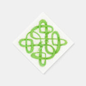 グリーンケルト結び目模様スタンダードカクテル紙ナプキンス スタンダードカクテルナプキン (角)