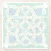 グリーンケルト結び目模様ストーンモザイク ガラスコースター (裏面)