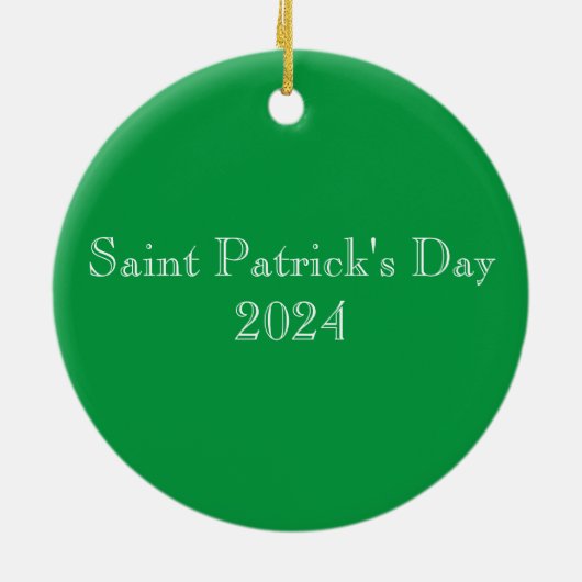 グリーンケルト結び目模様ストーンモザイク セラミックオーナメント (裏面)