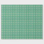 グリーンケルト結び目模様ストーンモザイク ラッピングペーパー (フラット)