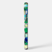 グリーンケルト結び目模様ストーンモザイク iPhoneケース (左側面)