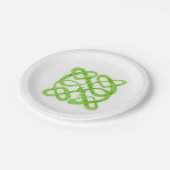 グリーンケルト結び目模様ラウンド紙プレート ペーパープレート (アングル)