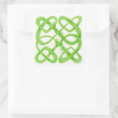 グリーンケルト結び目模様ラージスクエアステッカー スクエアシール (バッグ)