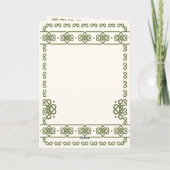 グリーンケルト結び目模様結婚ズサンキューカード サンキューカード (裏面)