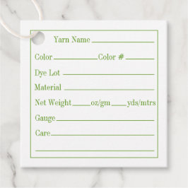 グリーンケルト結び目模様2"スクエアヤーンラベル フェイバータグ