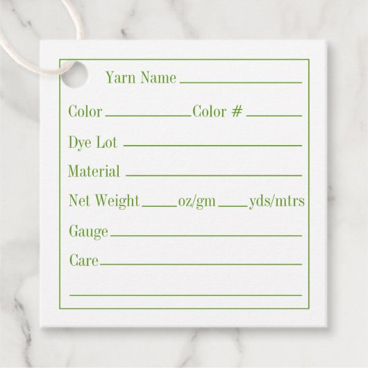 グリーンケルト結び目模様2"スクエアヤーンラベル フェイバータグ (正面)