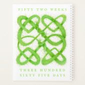 グリーンケルト結び目模様8.5x11プランナー/カレンダー プランナー手帳 (裏面)