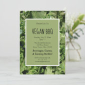 グリーンケールビーガンBbqクックアウトパーティー 招待状 (スタンド正面)