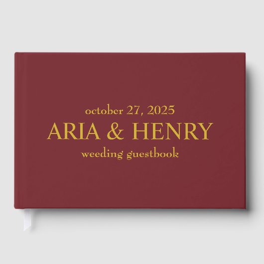 グリーンゲストブック・モダンウェディング伝統的な ゲストブック (正面)