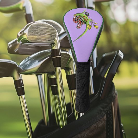 グリーンゲッコトライバルパープル ゴルフヘッドカバー