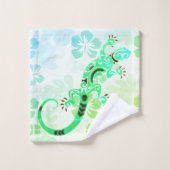 グリーンゲッコーハイビスカス バスタオルセット (ウォッシュタオル)