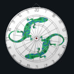 グリーンゲッコ ダーツボード<br><div class="desc">グリーンゲッコ、爬虫類アートデコのデジタルアートワークby Krisi ArtKSZP</div>