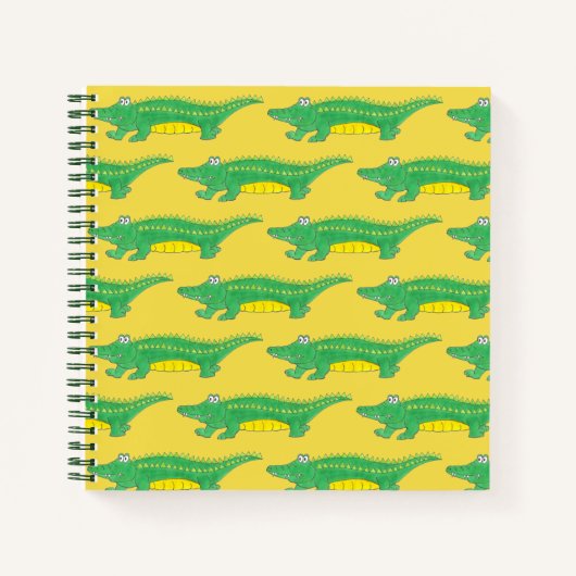 グリーンゲーターアリゲータークロコダイル爬虫類 ノートブック (正面)