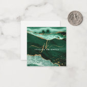 グリーンゲート金ゴールドグリッタースクリプトモノグラム ノートカード (正面/裏面インサイチュ)