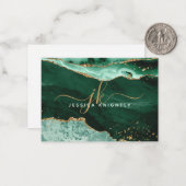 グリーンゲート金ゴールドグリッタースクリプトモノグラム ノートカード (正面/裏面インサイチュ)