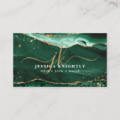 グリーンゲート金ゴールドグリッタースクリプトモノグラム 名刺 (正面)