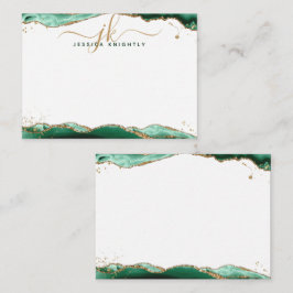 グリーンゲートGeodeスクリプトモノグラム金ゴールドグリッター ノートカード