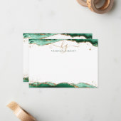 グリーンゲートGeodeモノグラムスクリプト金ゴールドグリッター ノートカード (正面/裏面インサイチュ)