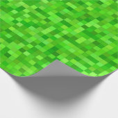 グリーンゲーマーピクセルバースデーパーティー ラッピングペーパー (角)