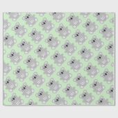 グリーンコアラベアベイビーシャワー ラッピングペーパー (フラット)