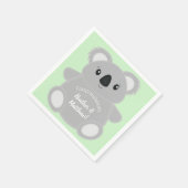 グリーンコアラ熊ベビーシャワー スタンダードカクテルナプキン (角)
