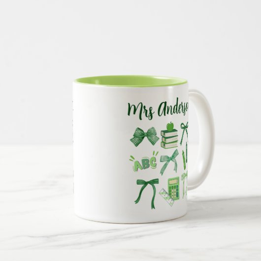 グリーンコケットバウ幼稚園エレメンタル先生 ツートーンマグカップ (正面右)